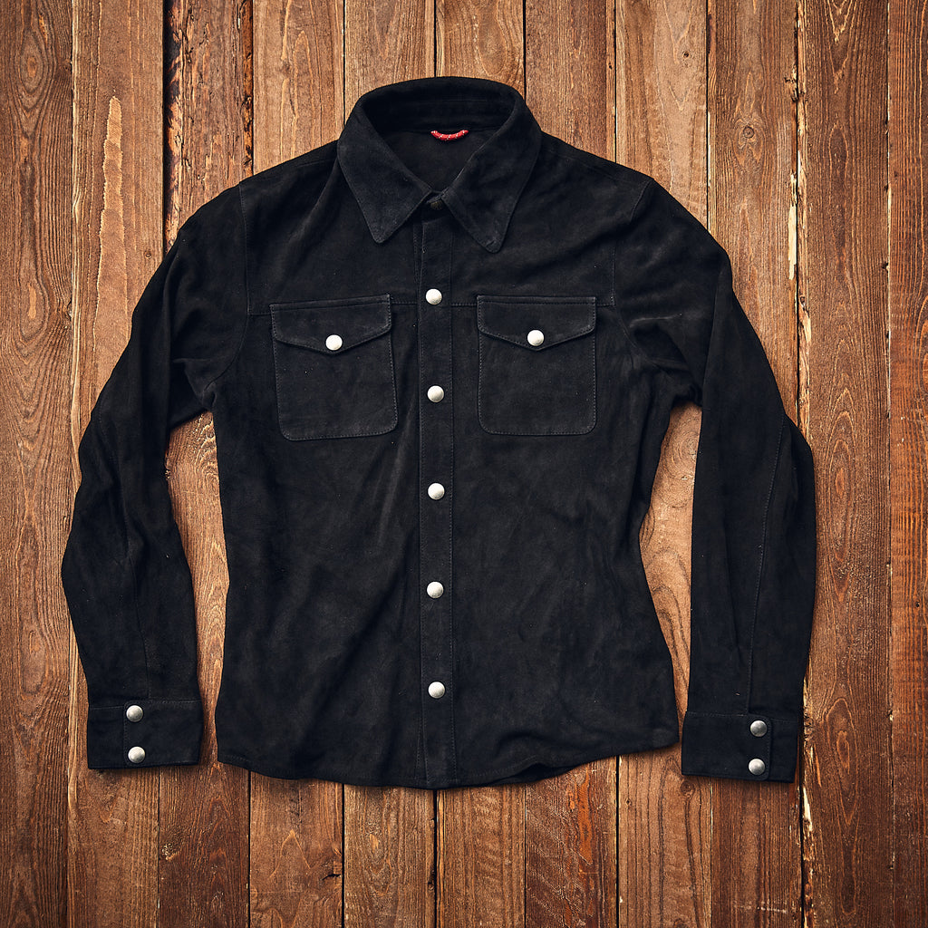Iron & Resin - Rough Neck Shirt - Goat Suede Black