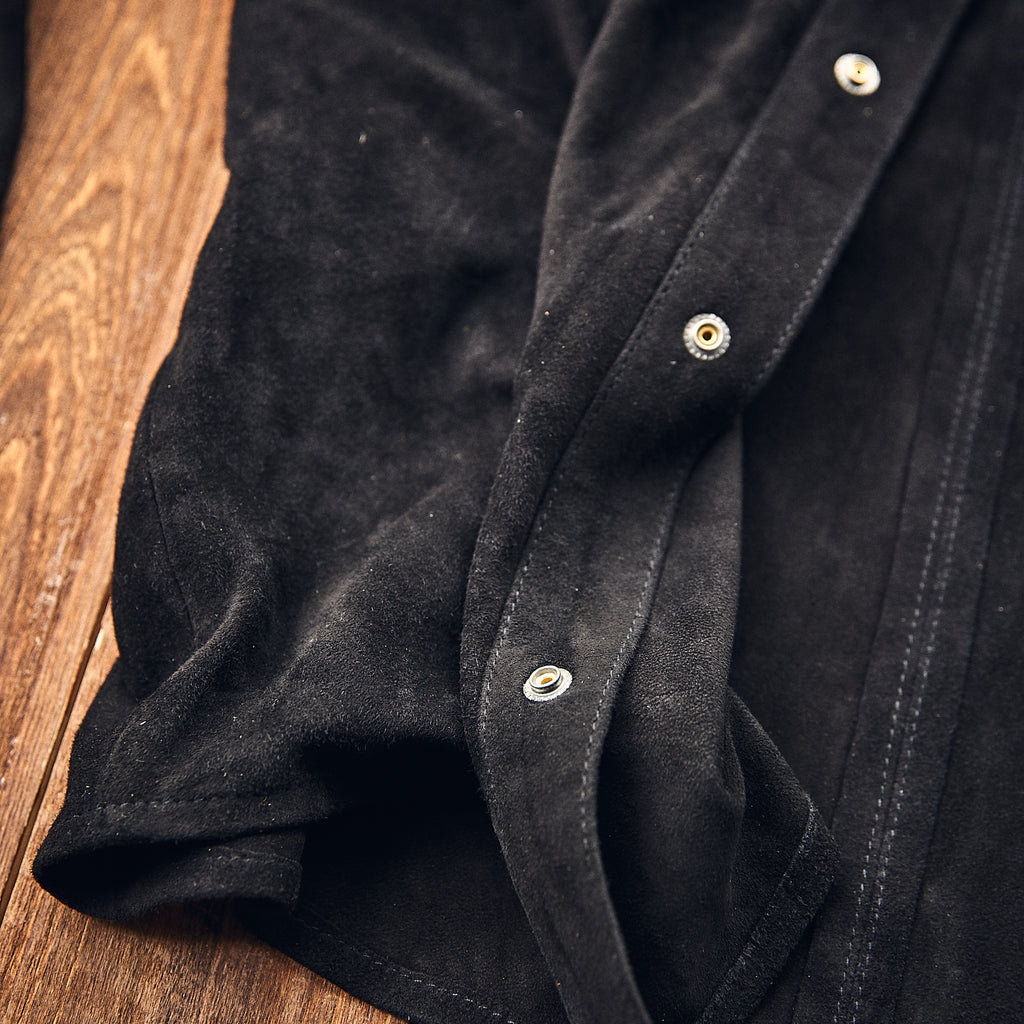 Iron & Resin - Rough Neck Shirt - Goat Suede Black
