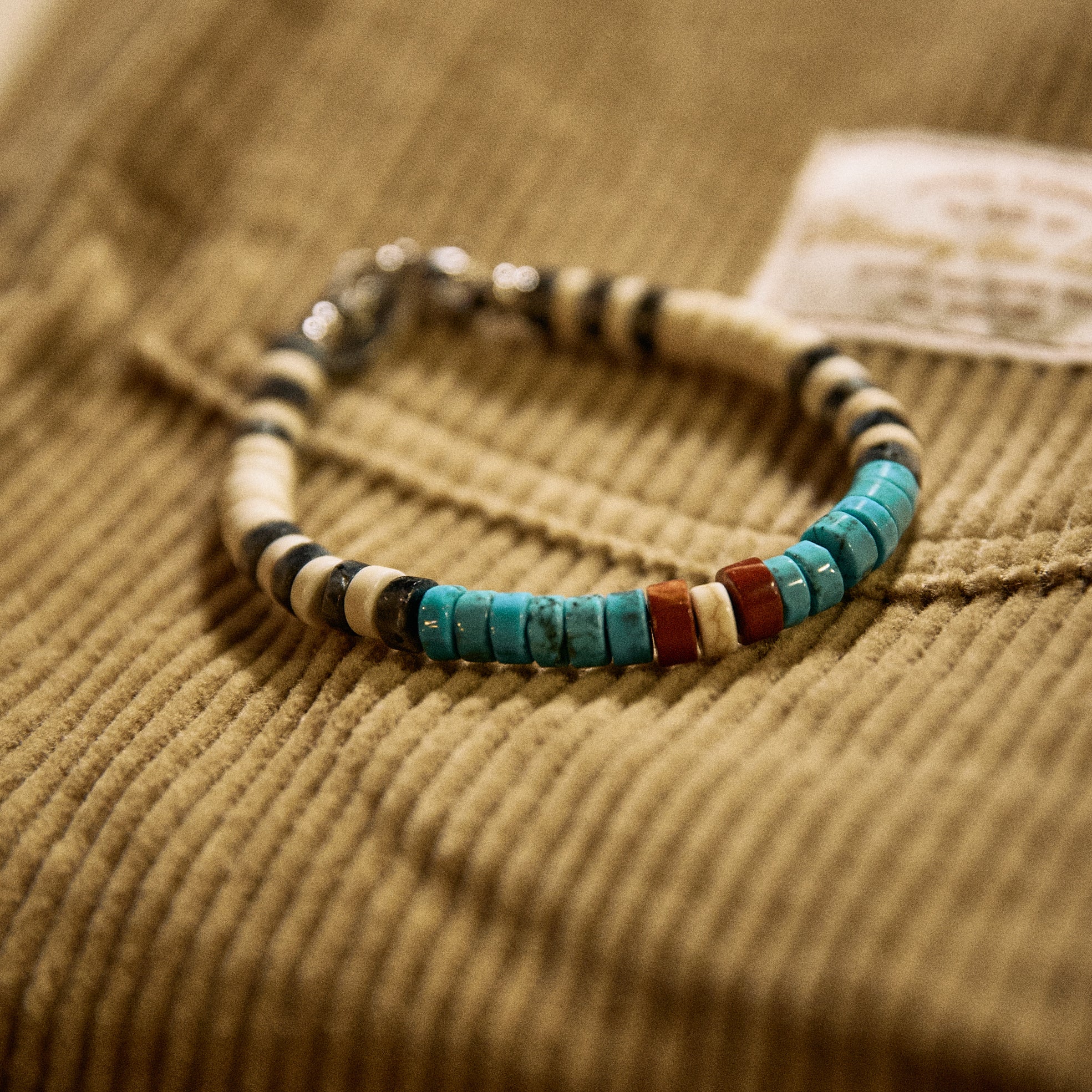 Armbånd - Larvikite & Heishi - Striped