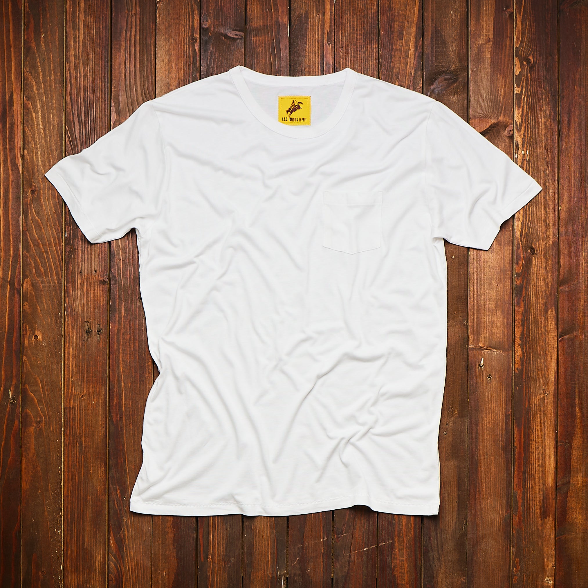 FBC TAILOR & SUPPLY - RANCHER POCKET TEE SHIRT - White