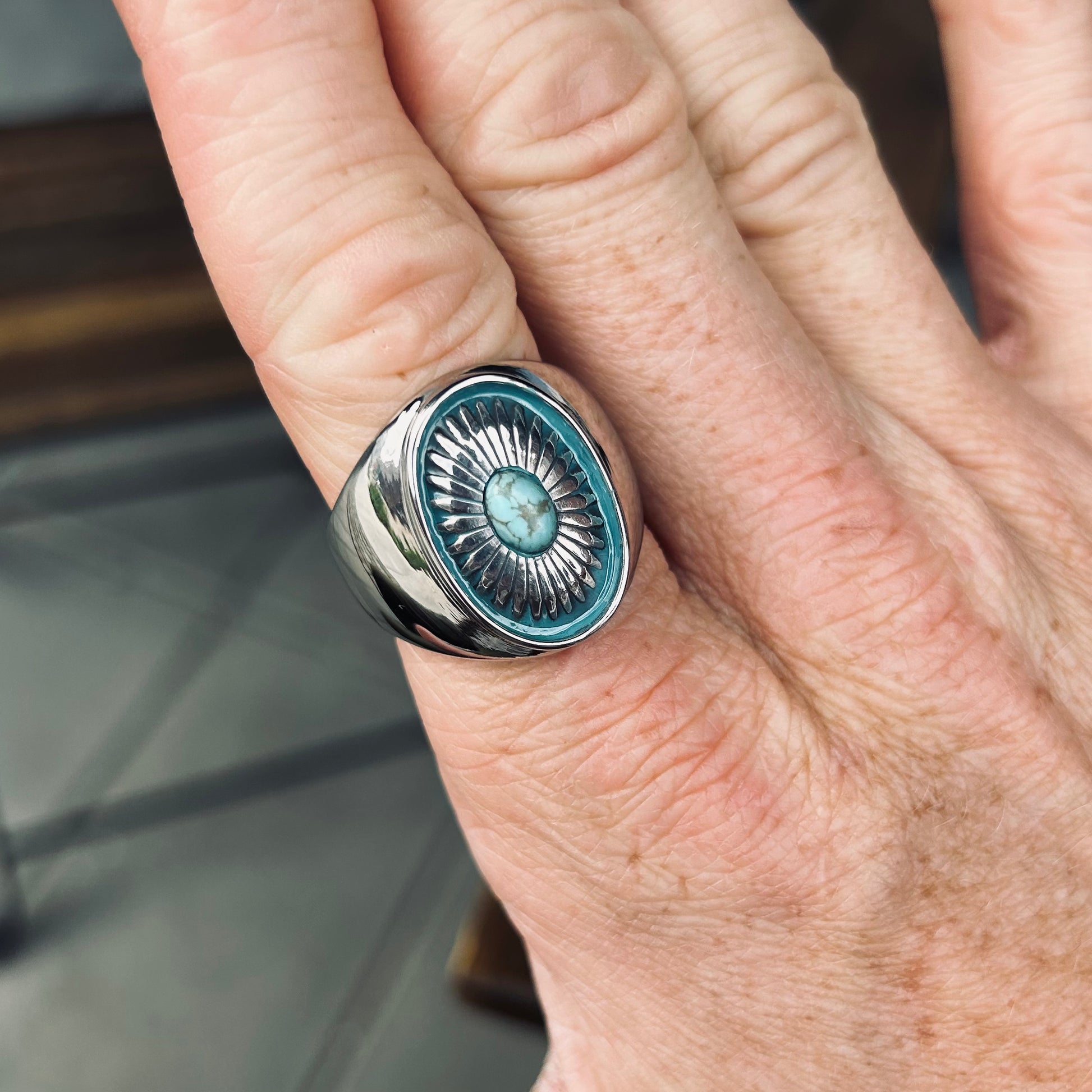 Black Pearl Créations - western Ring Turquoise