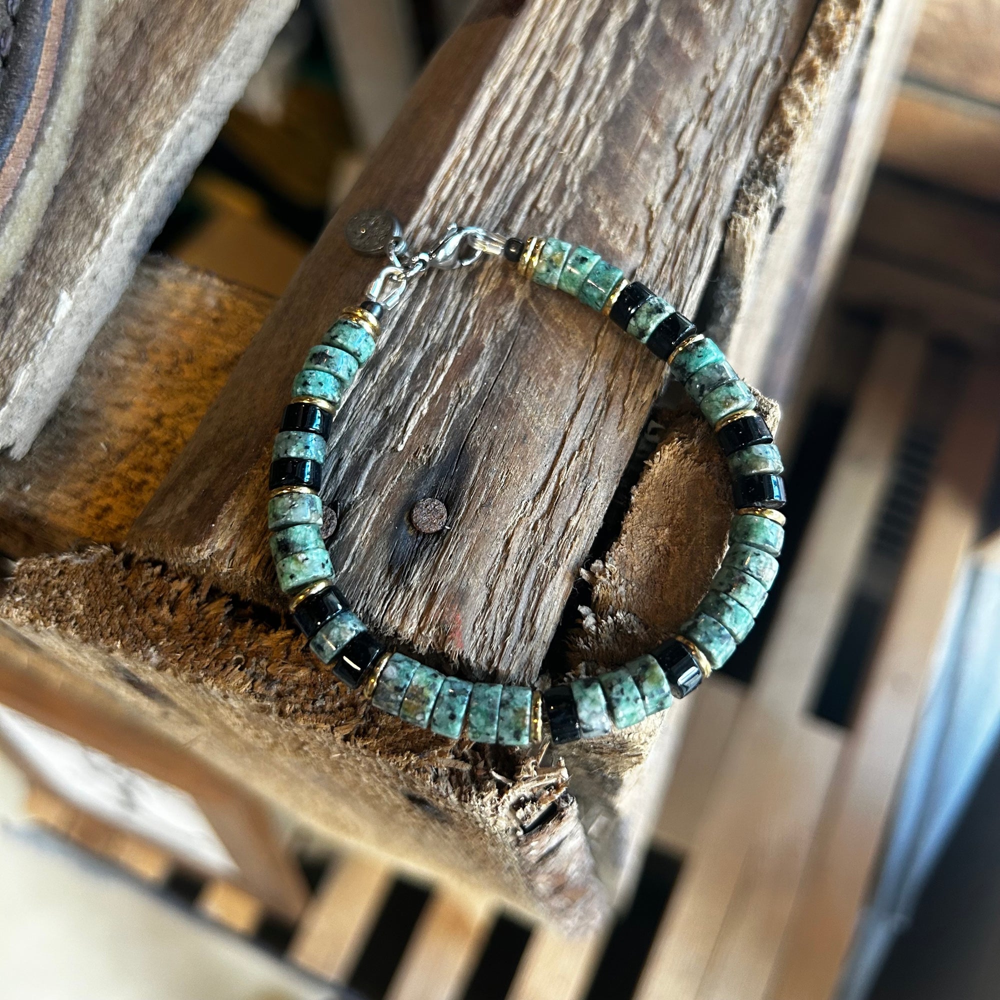Armbånd - African Stone Heishi - Grøn