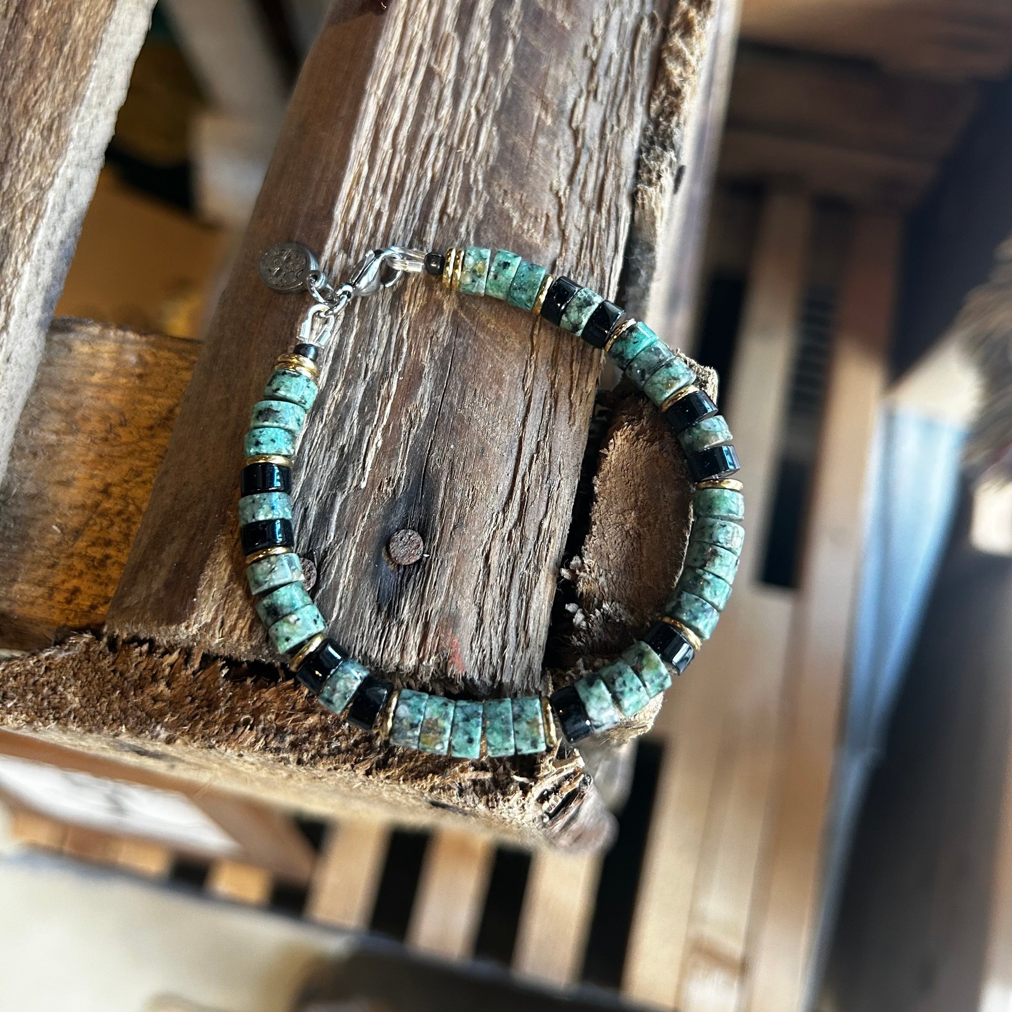 Armbånd - African Stone Heishi - Grøn