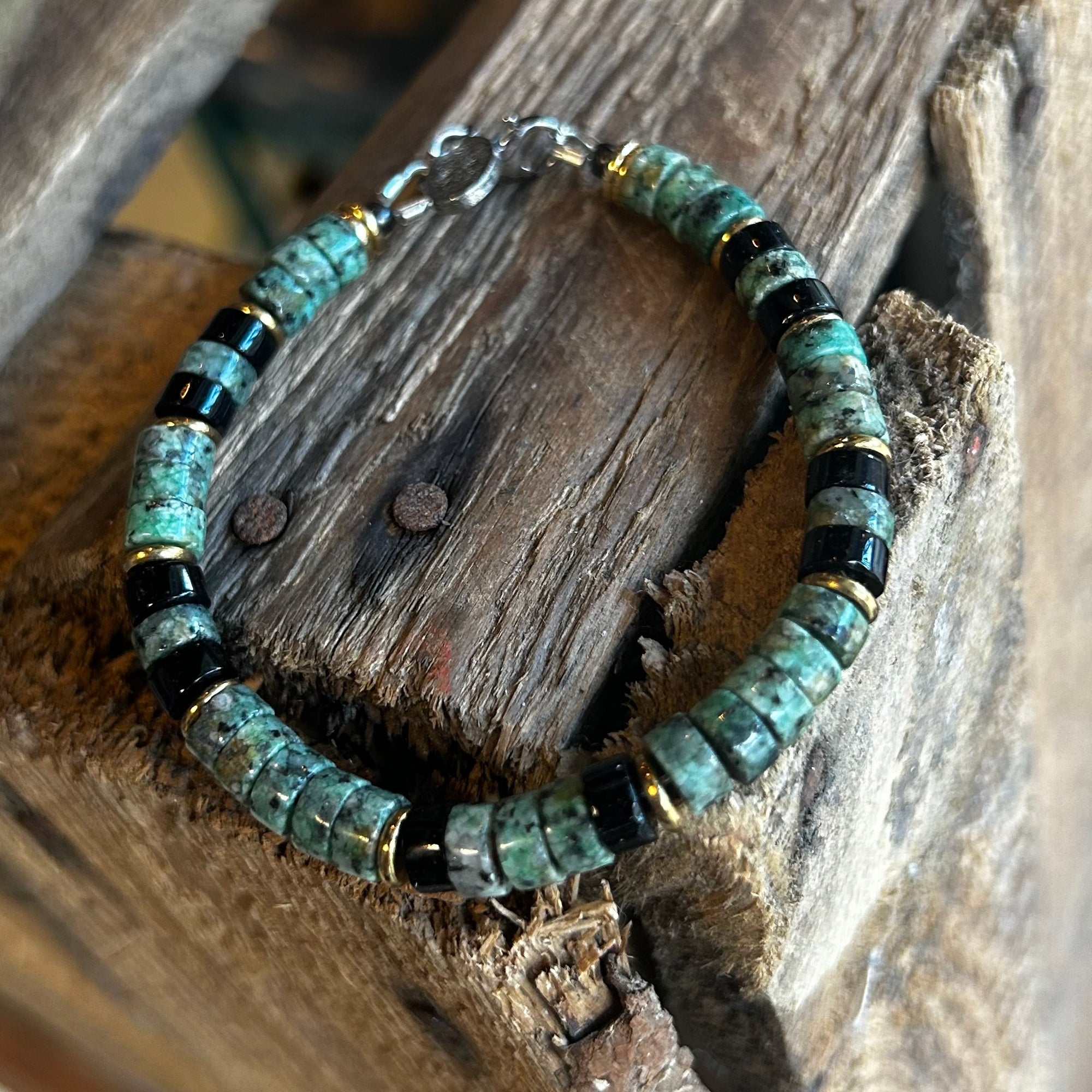 Armbånd - African Stone Heishi - Grøn