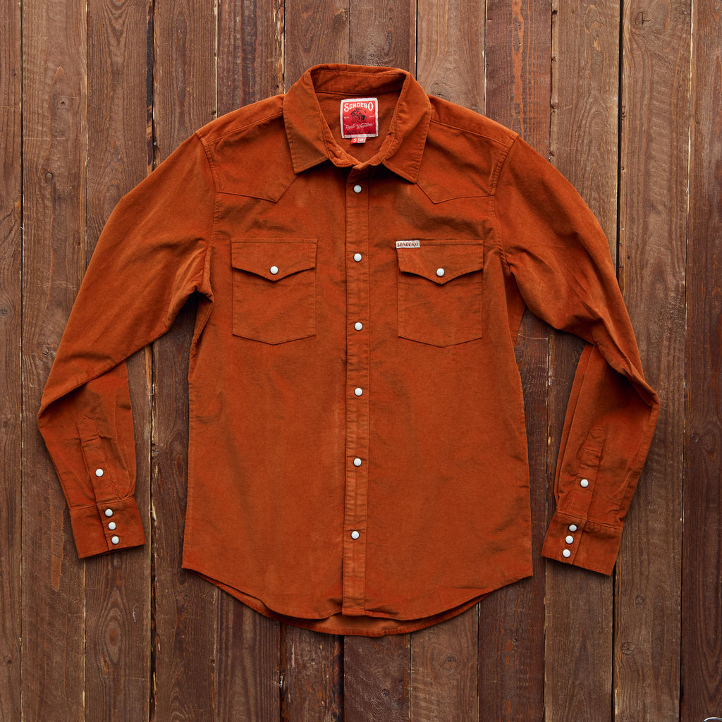 Sendero -  Wyatt Pearl Snap - Burned Orange