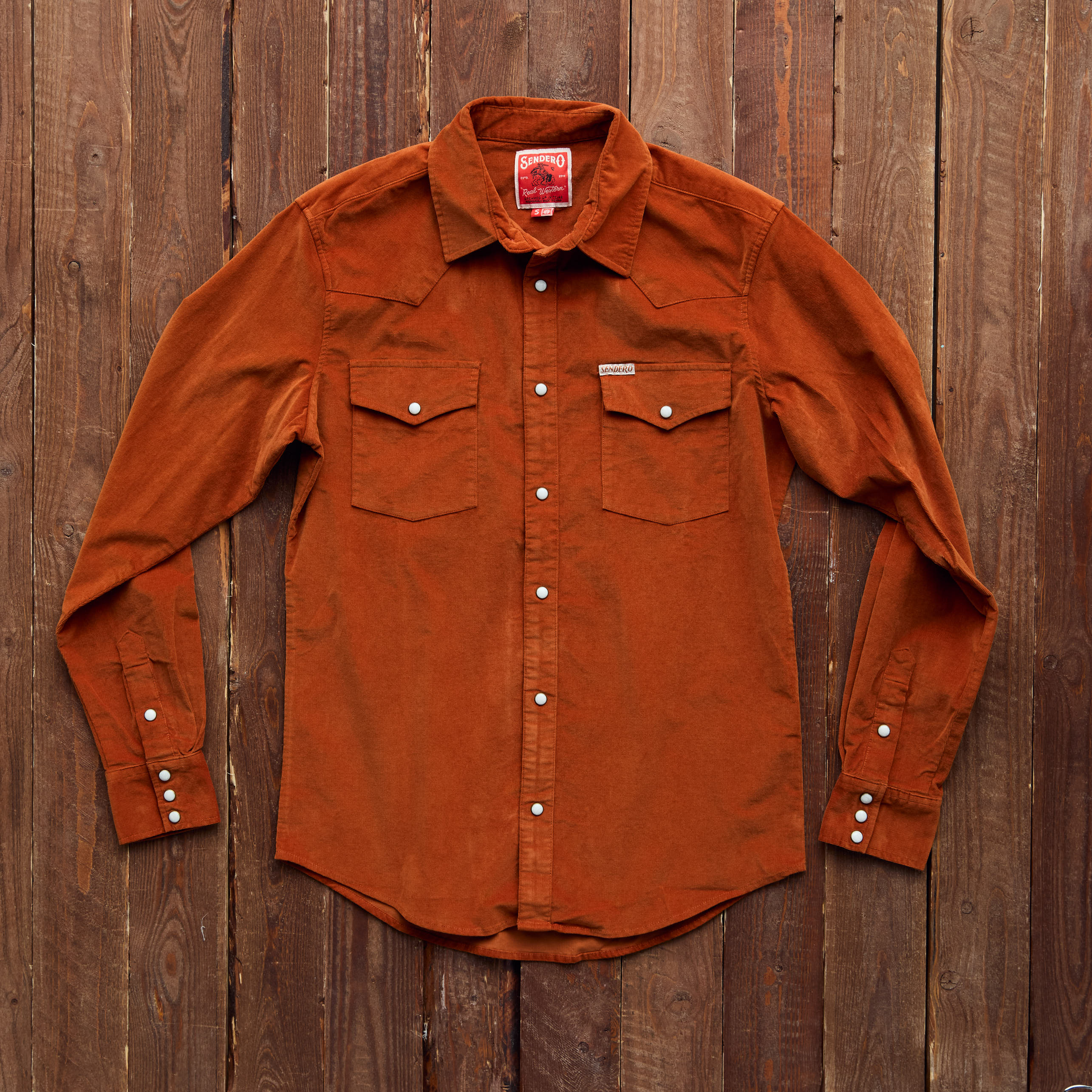 Sendero -  Wyatt Pearl Snap - Burned Orange