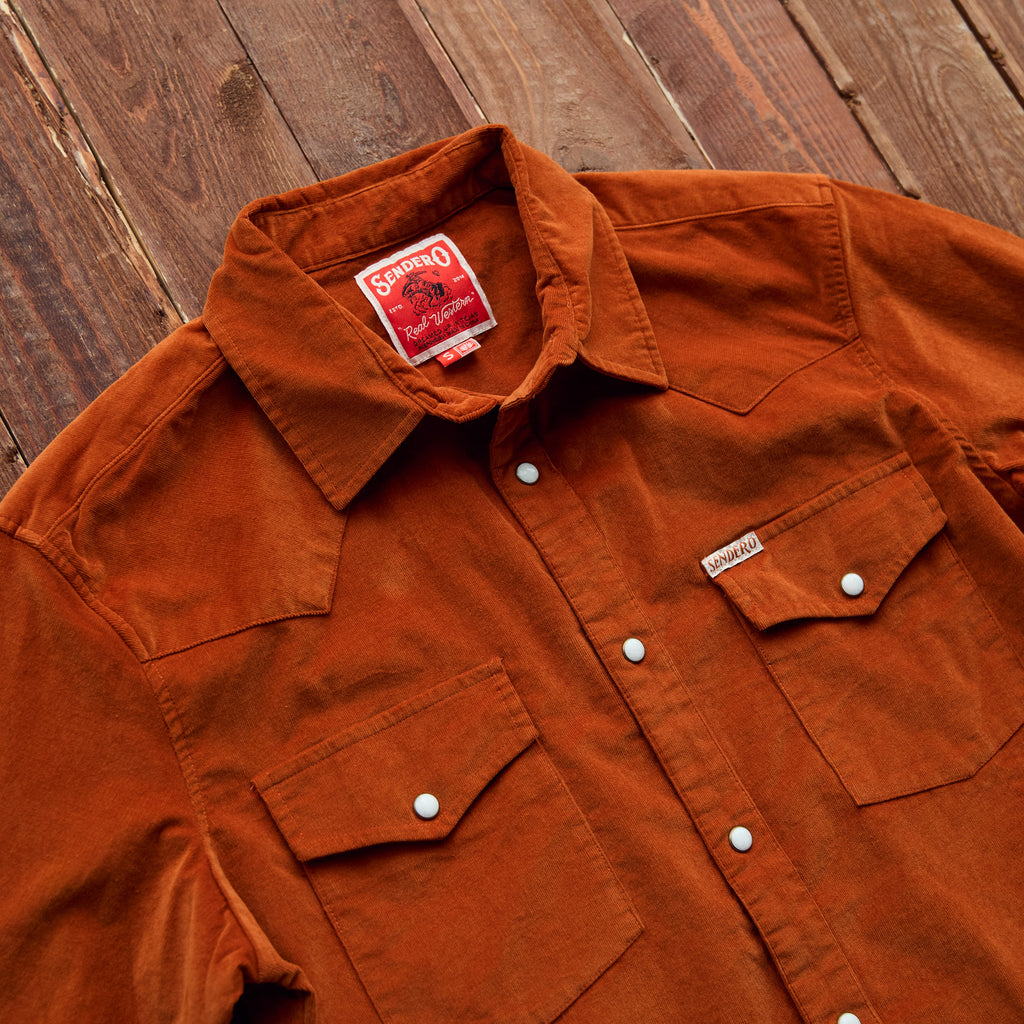 Sendero -  Wyatt Pearl Snap - Burned Orange