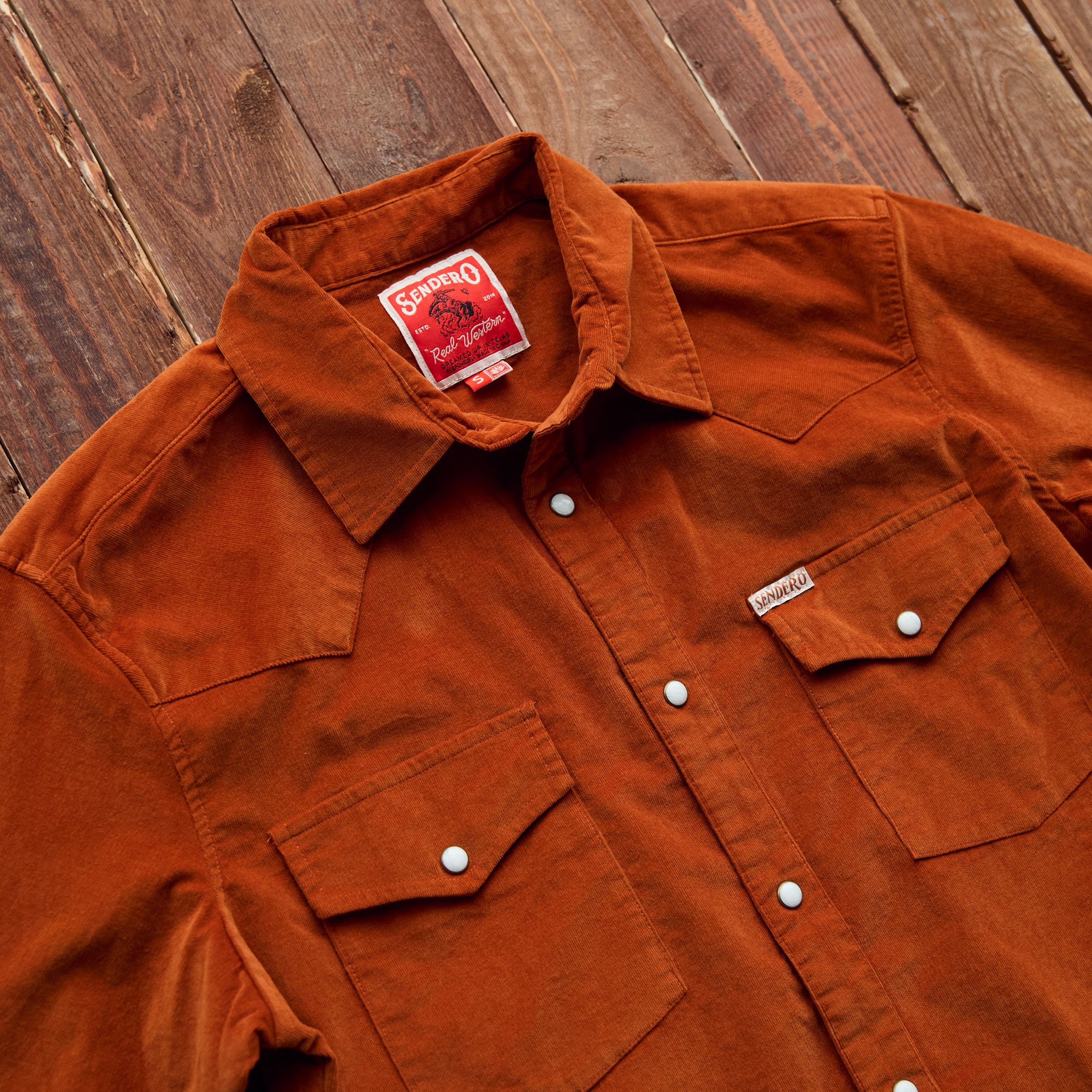 Sendero -  Wyatt Pearl Snap - Burned Orange