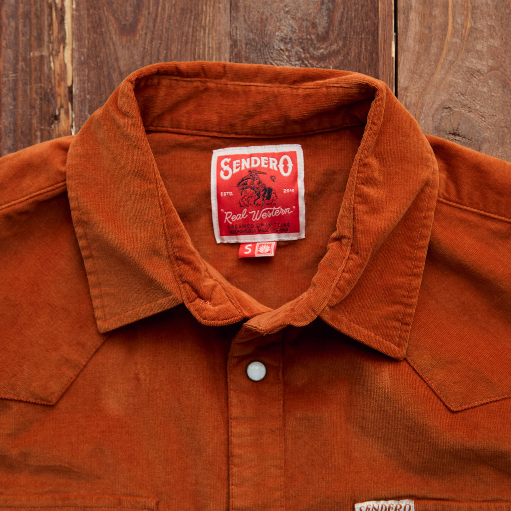 Sendero -  Wyatt Pearl Snap - Burned Orange