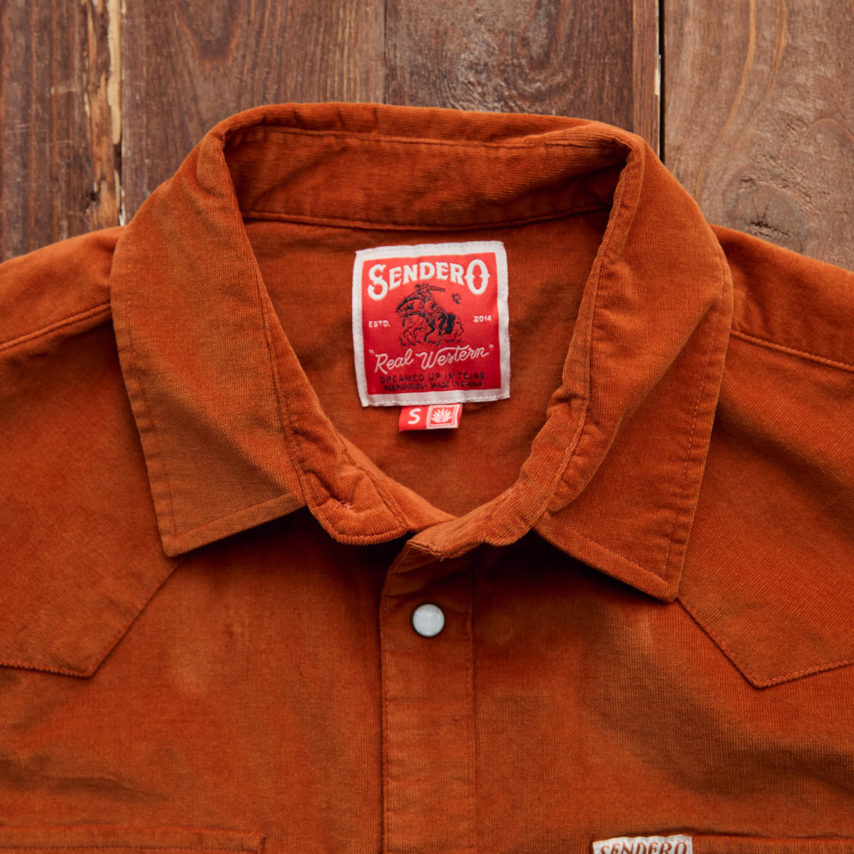 Sendero -  Wyatt Pearl Snap - Burned Orange
