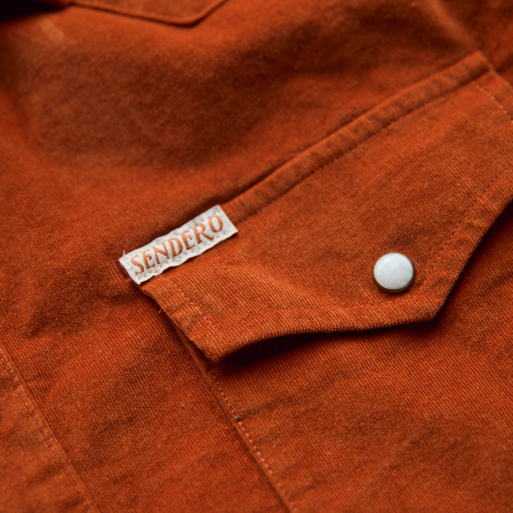 Sendero -  Wyatt Pearl Snap - Burned Orange