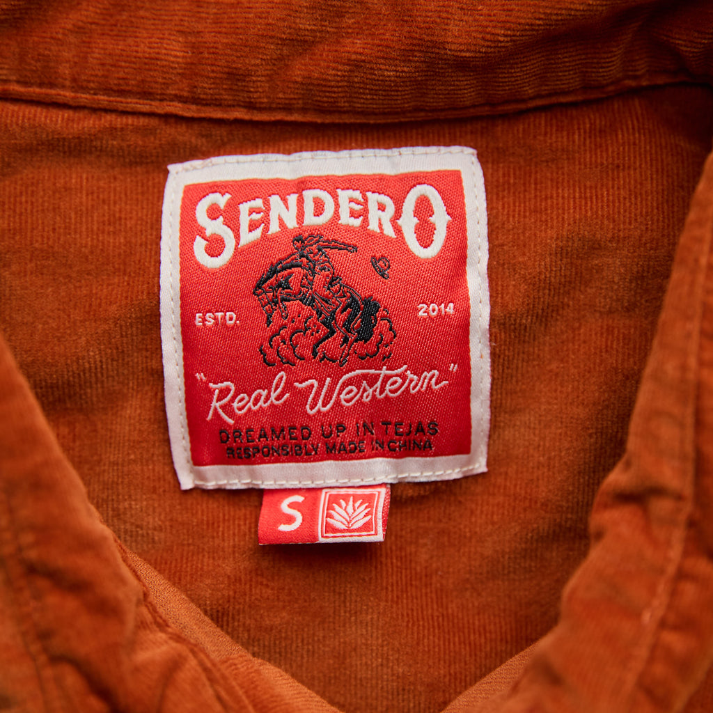 Sendero -  Wyatt Pearl Snap - Burned Orange
