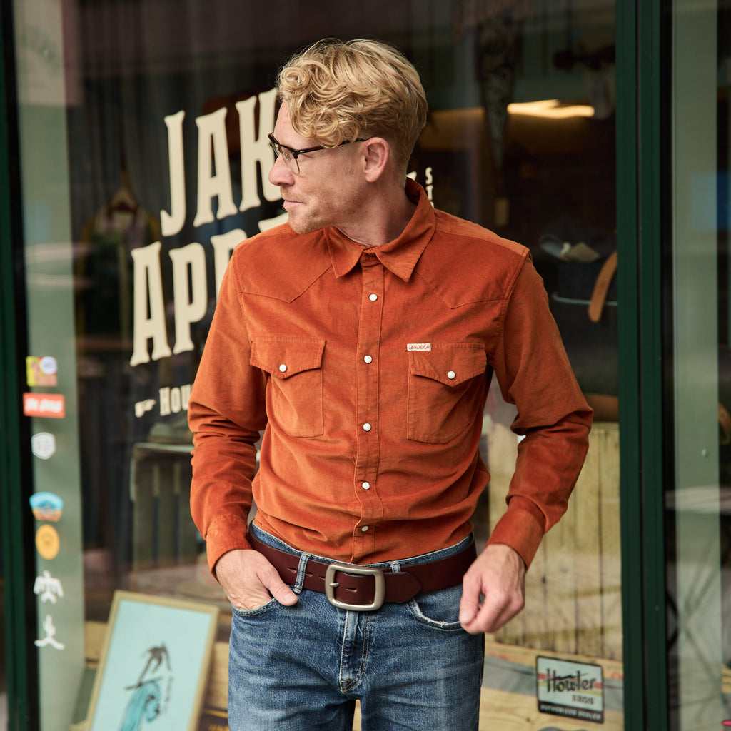 Sendero -  Wyatt Pearl Snap - Burned Orange