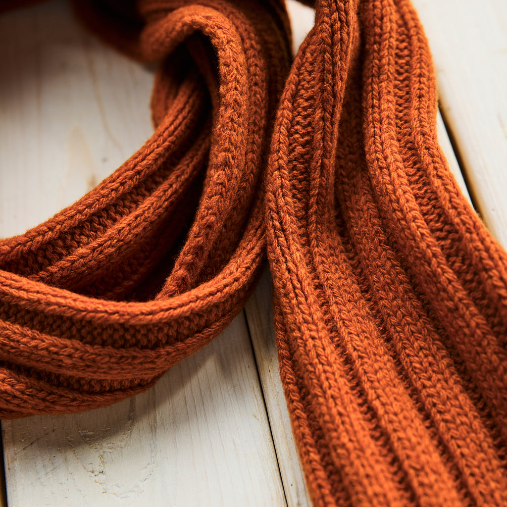 Blue de Genes - Wool Comforto Scarf - Orange
