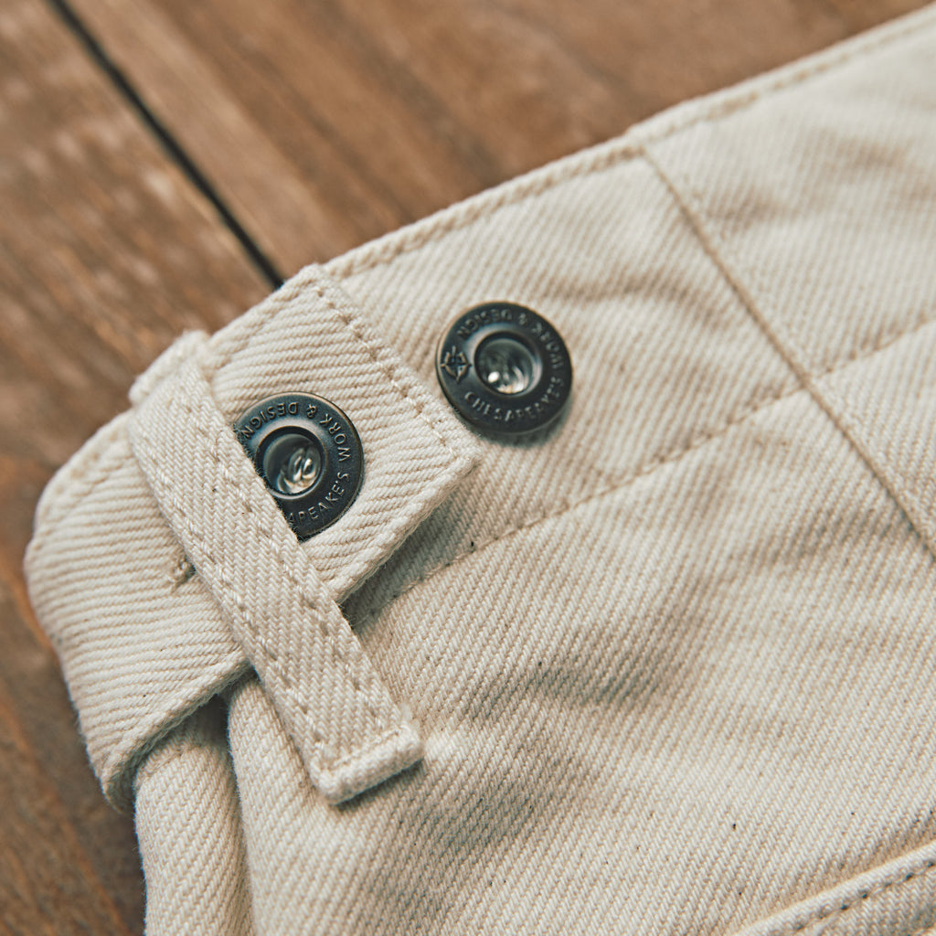 CHESAPEAKE'S - Fatigue Pant Denim Selvedge - Råhvid