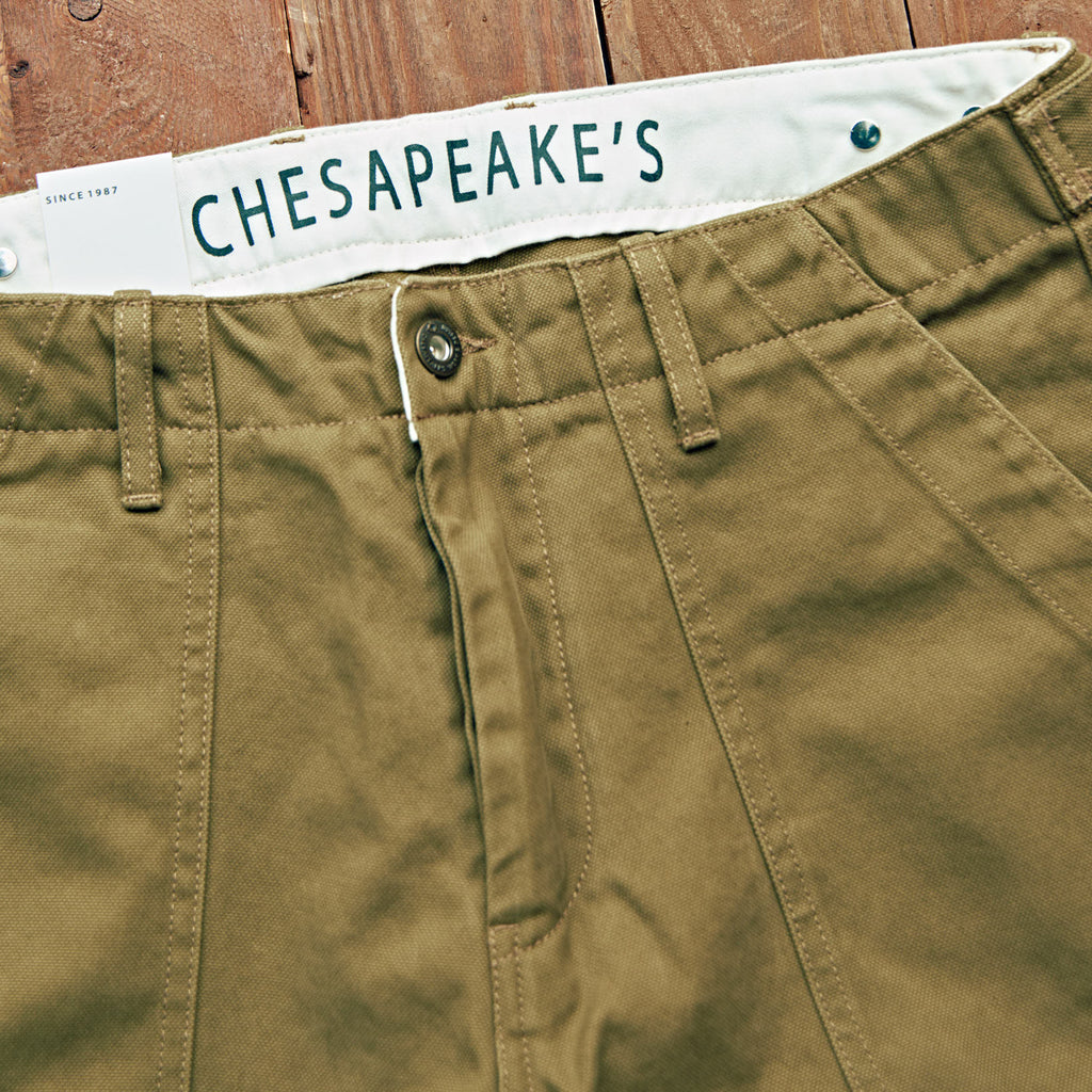 CHESAPEAKE'S - Fatigue Pants Degrase Canvas- grøn