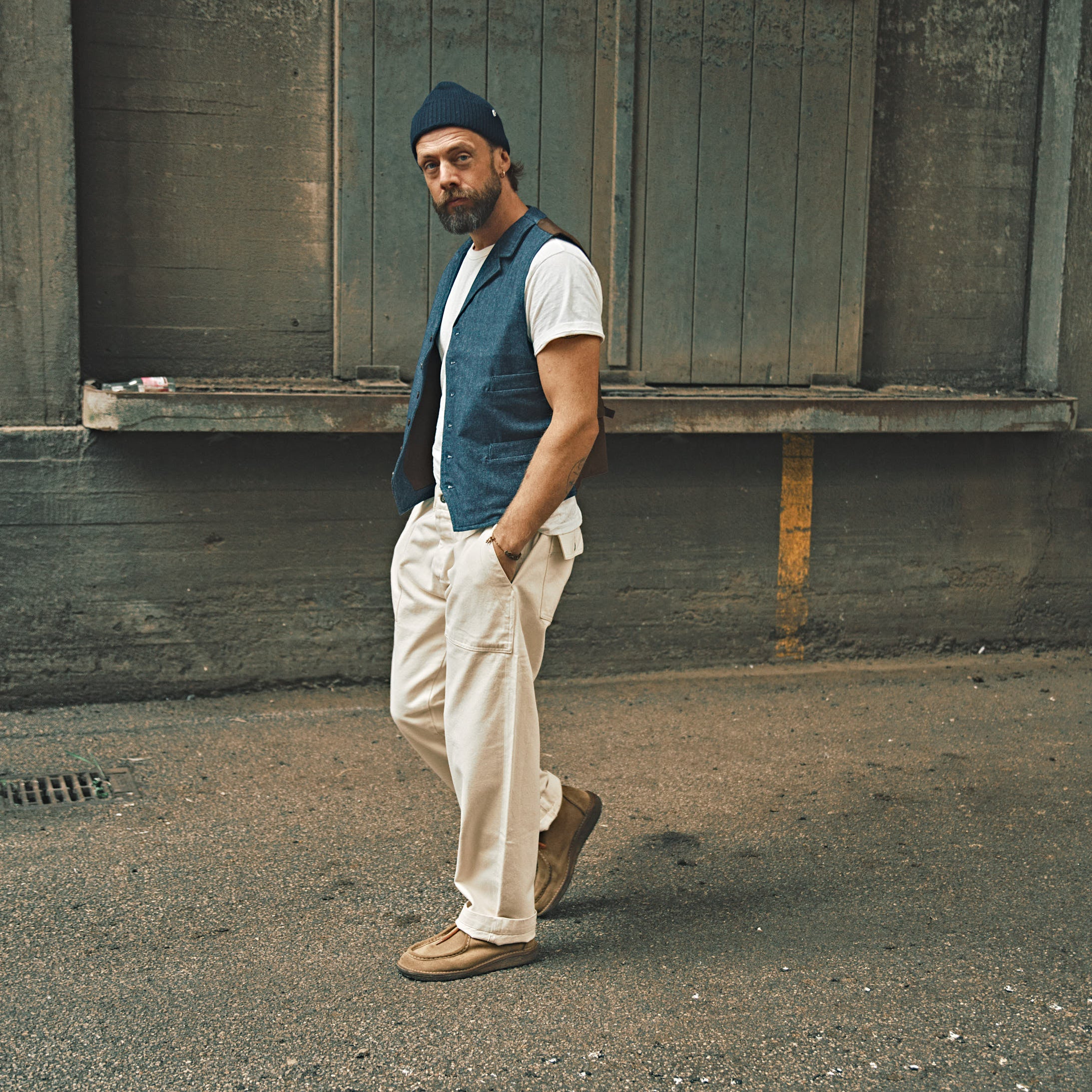 CHESAPEAKE'S - Fatigue Pant Denim Selvedge - Råhvid