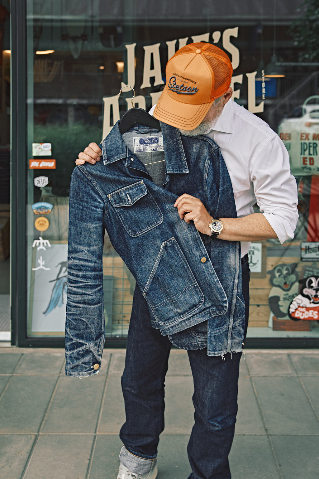 Hen's Teeth Italy - WORK JACKET SELFEDGE DENIM