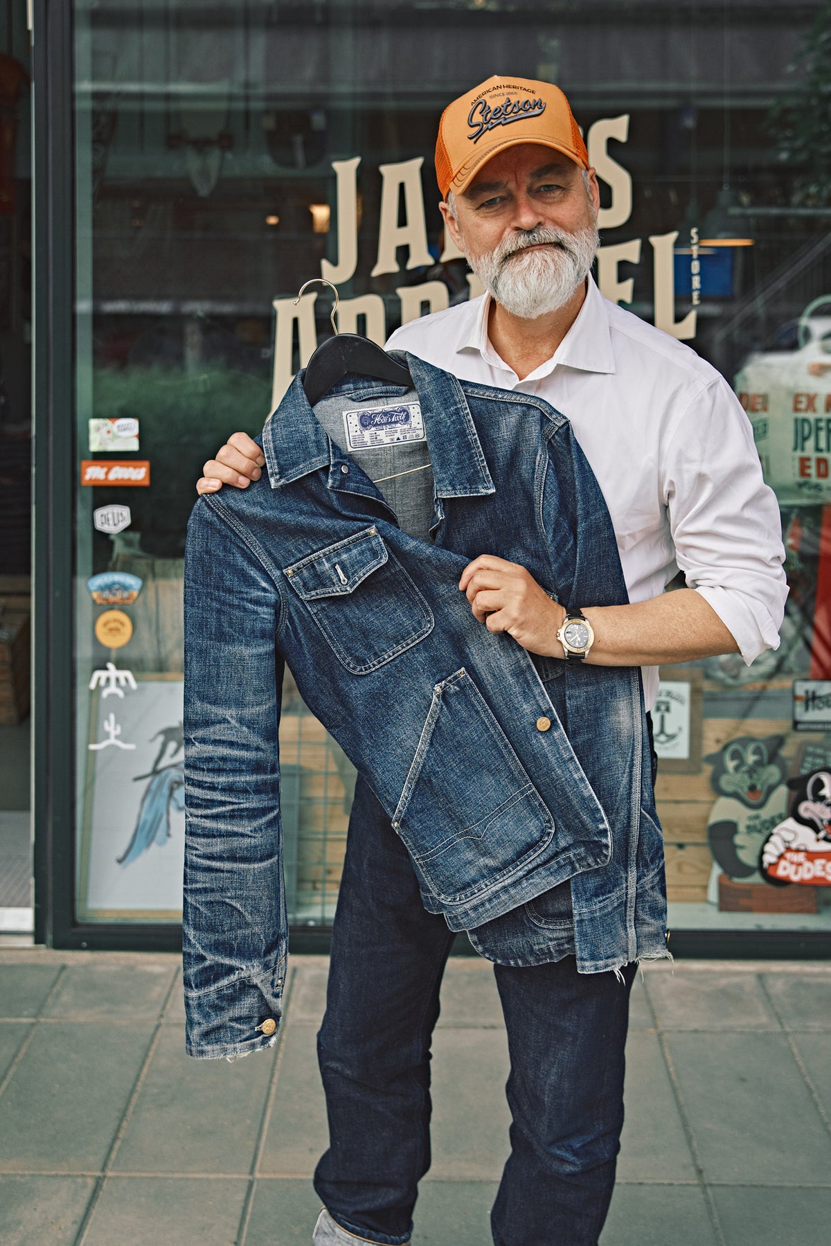 Hen's Teeth Italy - WORK JACKET SELFEDGE DENIM