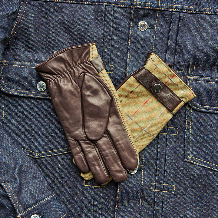 MJM GLOVES JAKE LEATHER/WOOL DARK CURRY