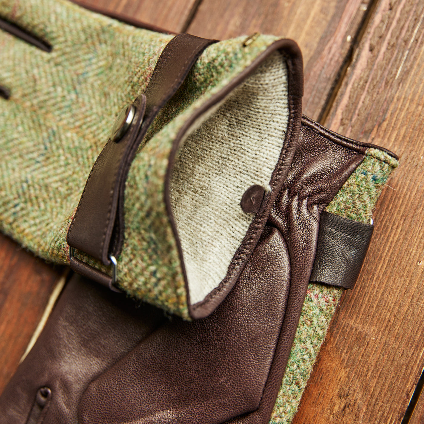 MJM GLOVES KYLE LEATHER/WOOL GREEN