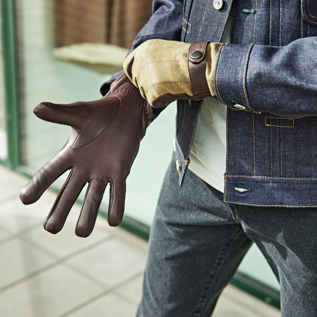 MJM GLOVES JAKE LEATHER/WOOL DARK CURRY