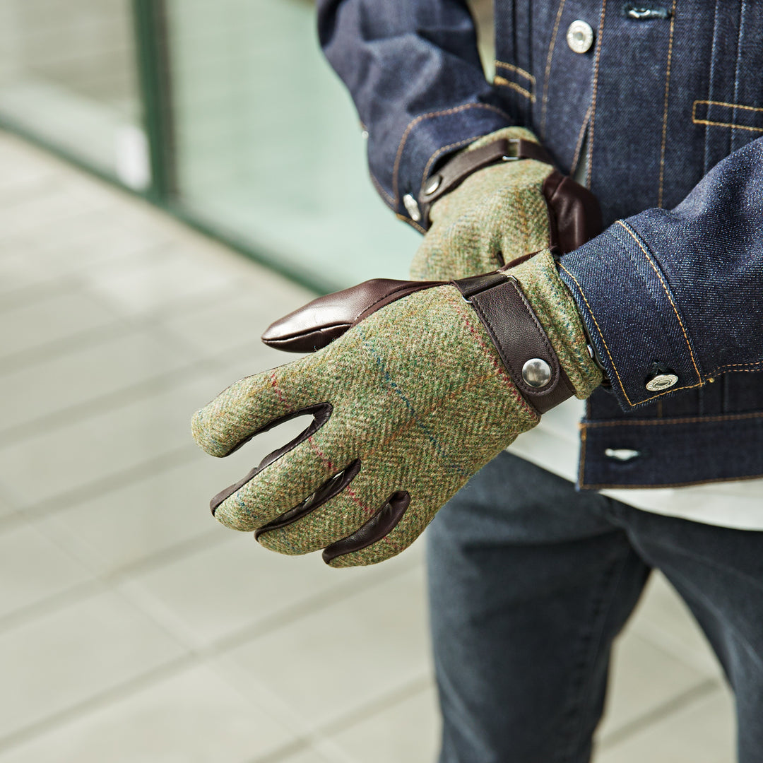 MJM Handsker Kyle Leather/Wool Green