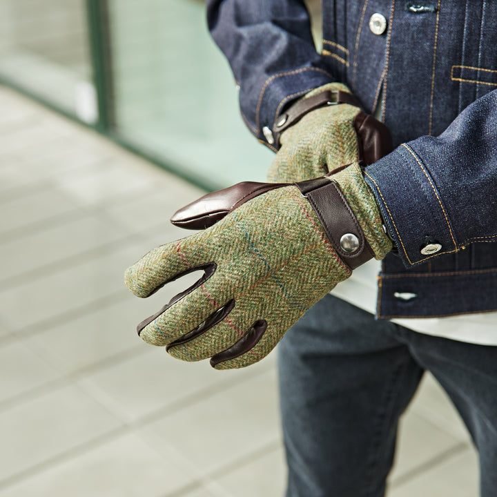 MJM Handsker Kyle Leather/Wool Green