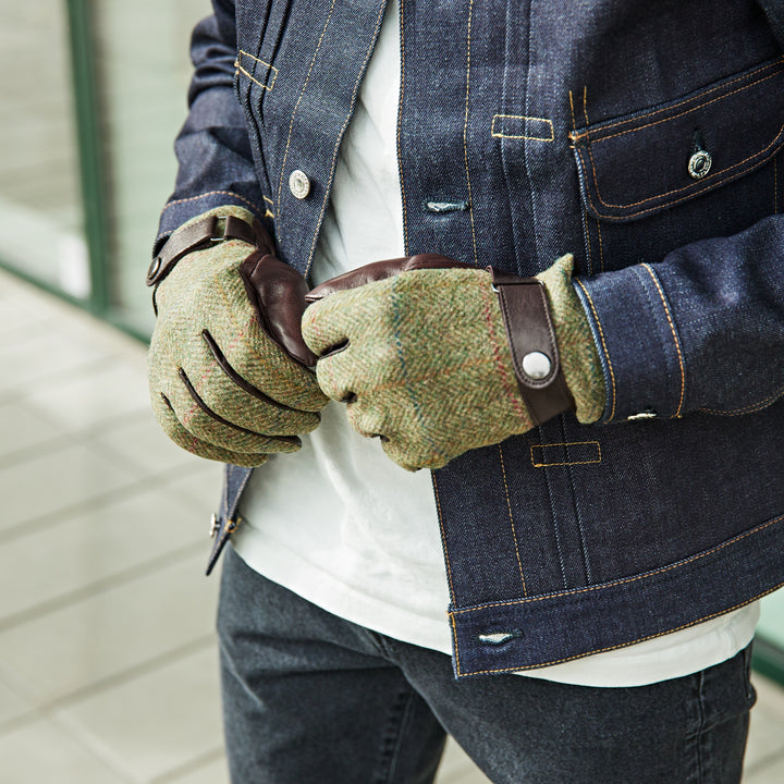 MJM Handsker Kyle Leather/Wool Green