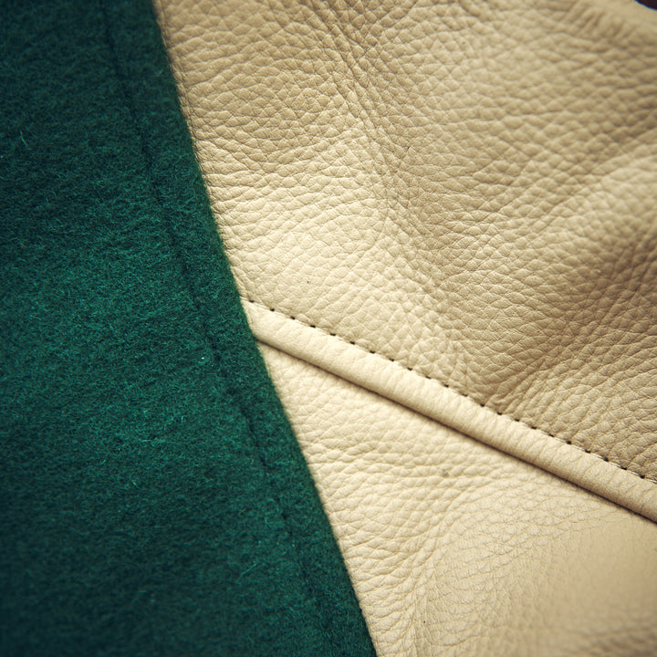 Schott N.Y. - Varsity Jacket Cowhide/Wool  - Green/Beige