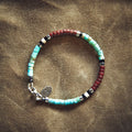 BLACK PEARL CRÉATIONS - Armbånd - Mini Heishi - Brun/Turkis