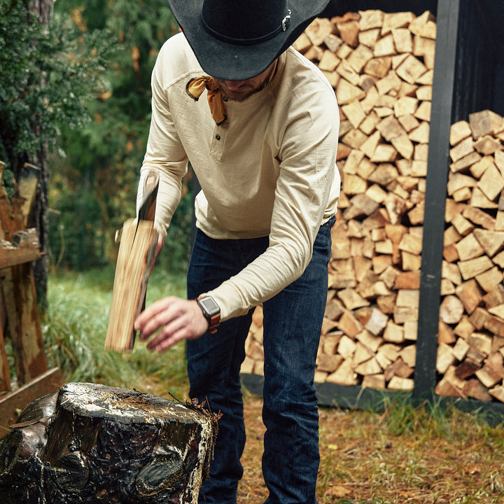 Iron and Resin - Langærmet trøje med knapper - Råhvid