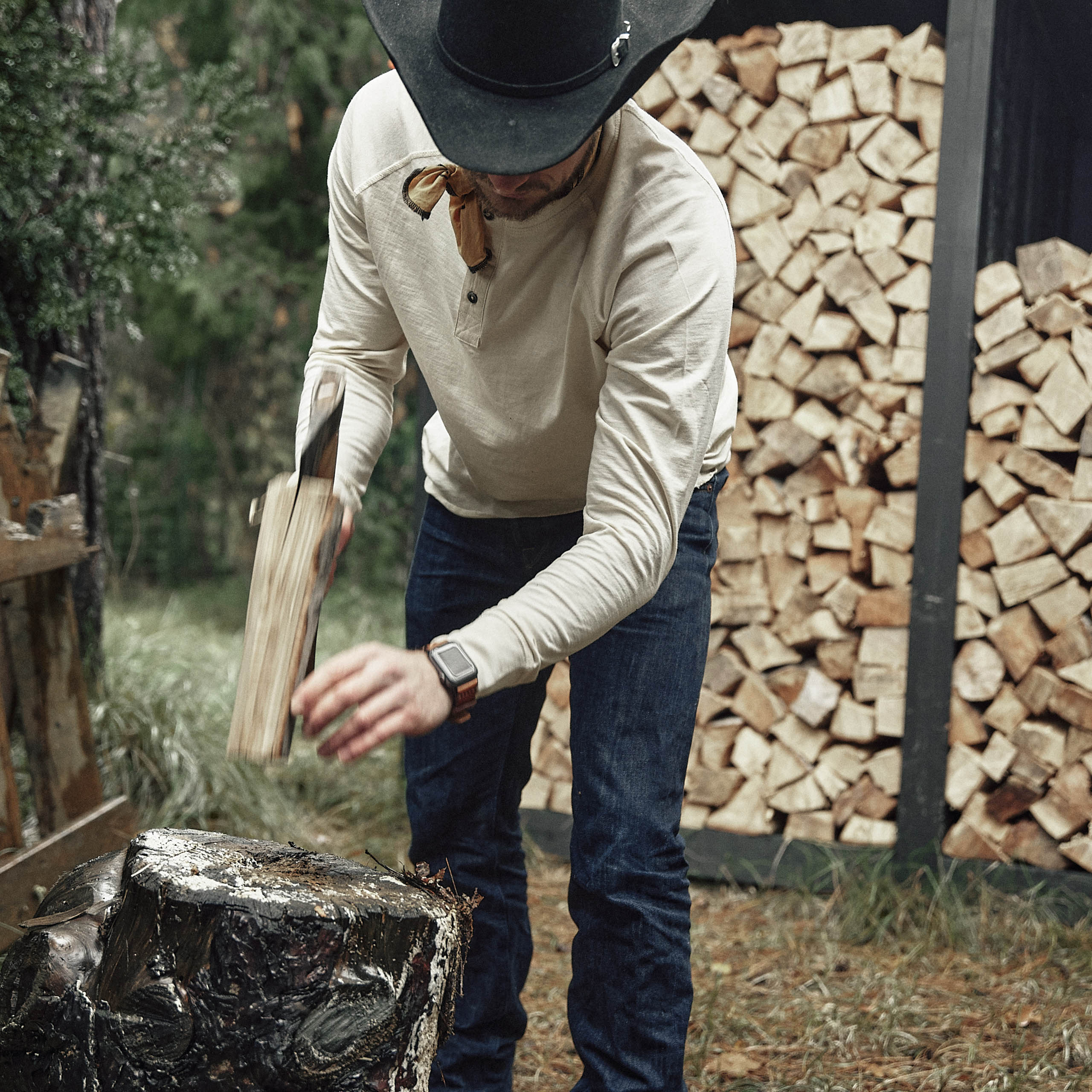 Iron and Resin - Topock Henley - Raw White
