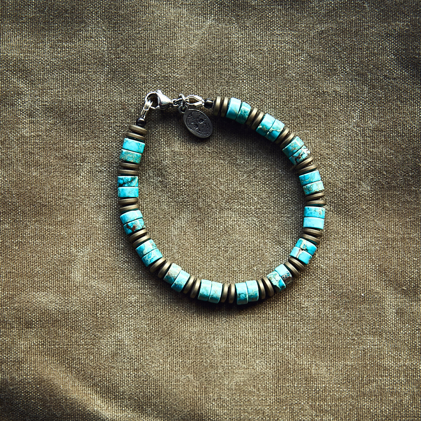 Bracelet - Turquoise Heishi/Bronze bracelet