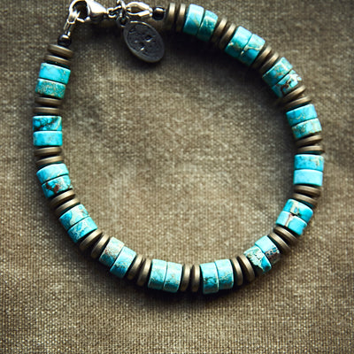 Armbånd - Turquoise Heishi/Bronz bracelet