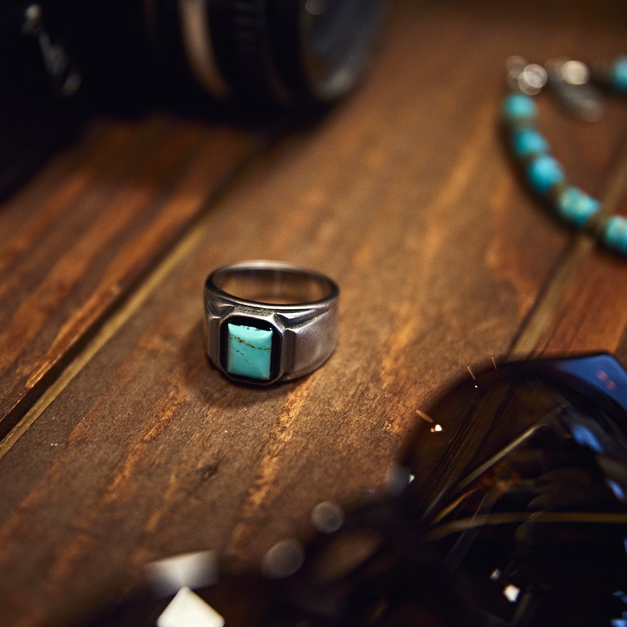 Black Pearl Créations -  Signet Ring Turquoise