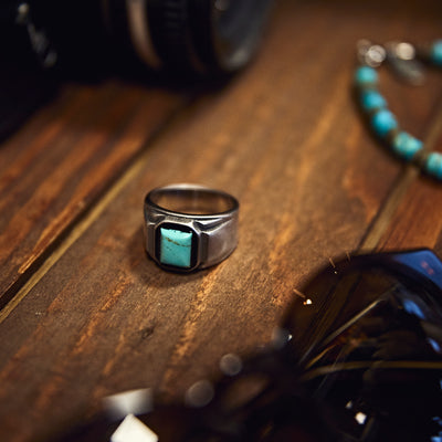 Black Pearl Créations -  Signet Ring Turquoise