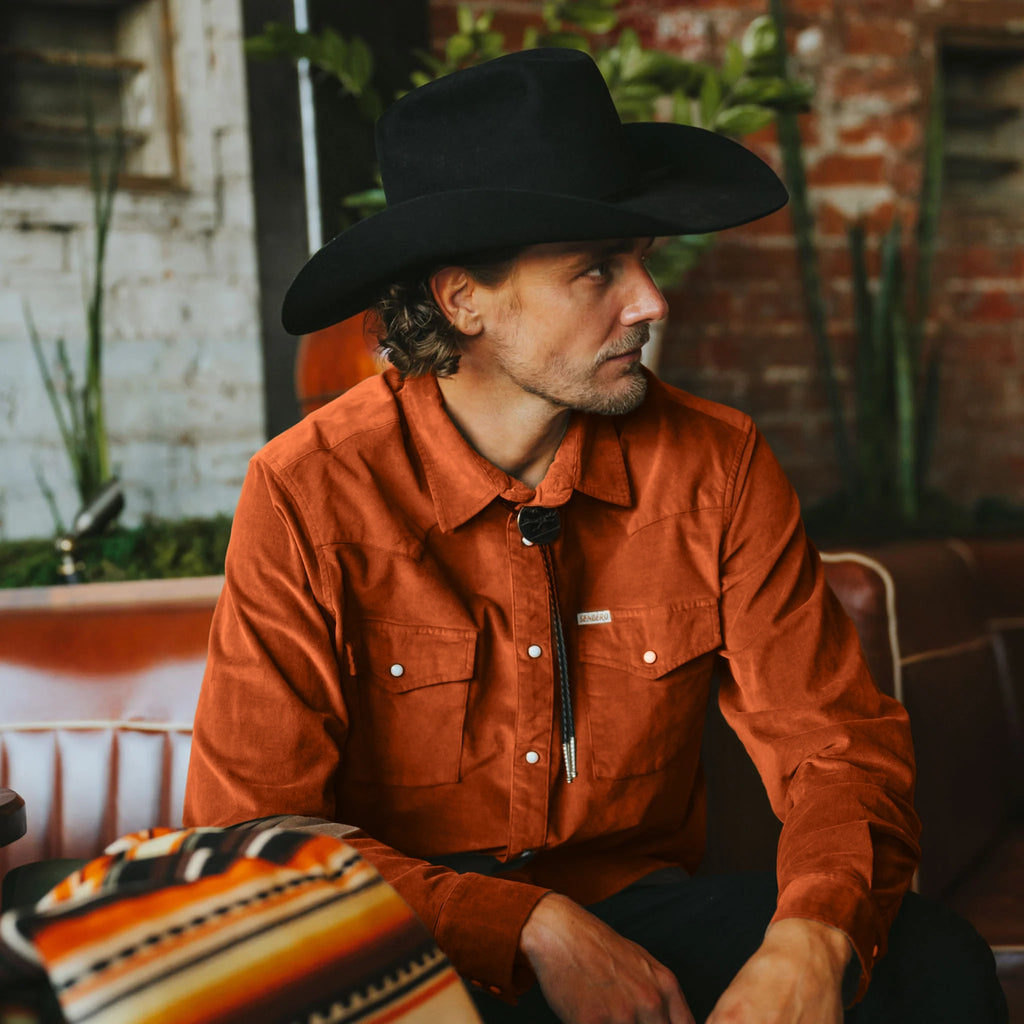 Sendero -  Wyatt Pearl Snap - Burned Orange