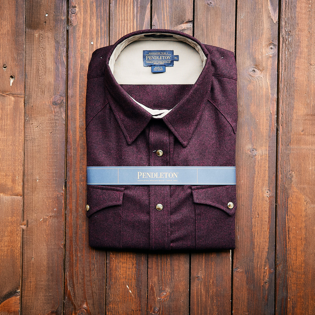 Pendleton USA - Western Canyon Wool Shirt - BURGUNDY