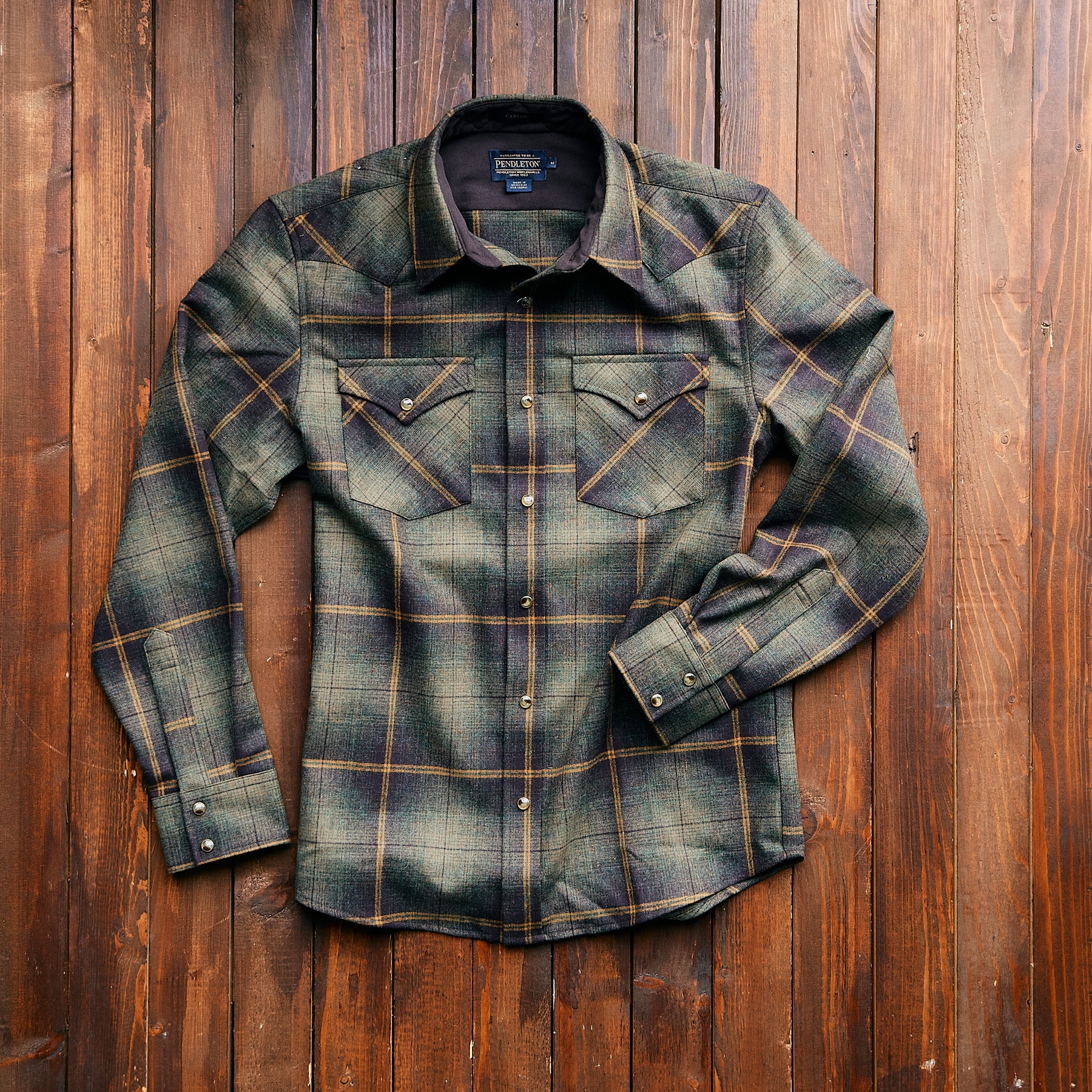 Pendleton USA Western Canyon GREEN/BROWN Jake's Apparel