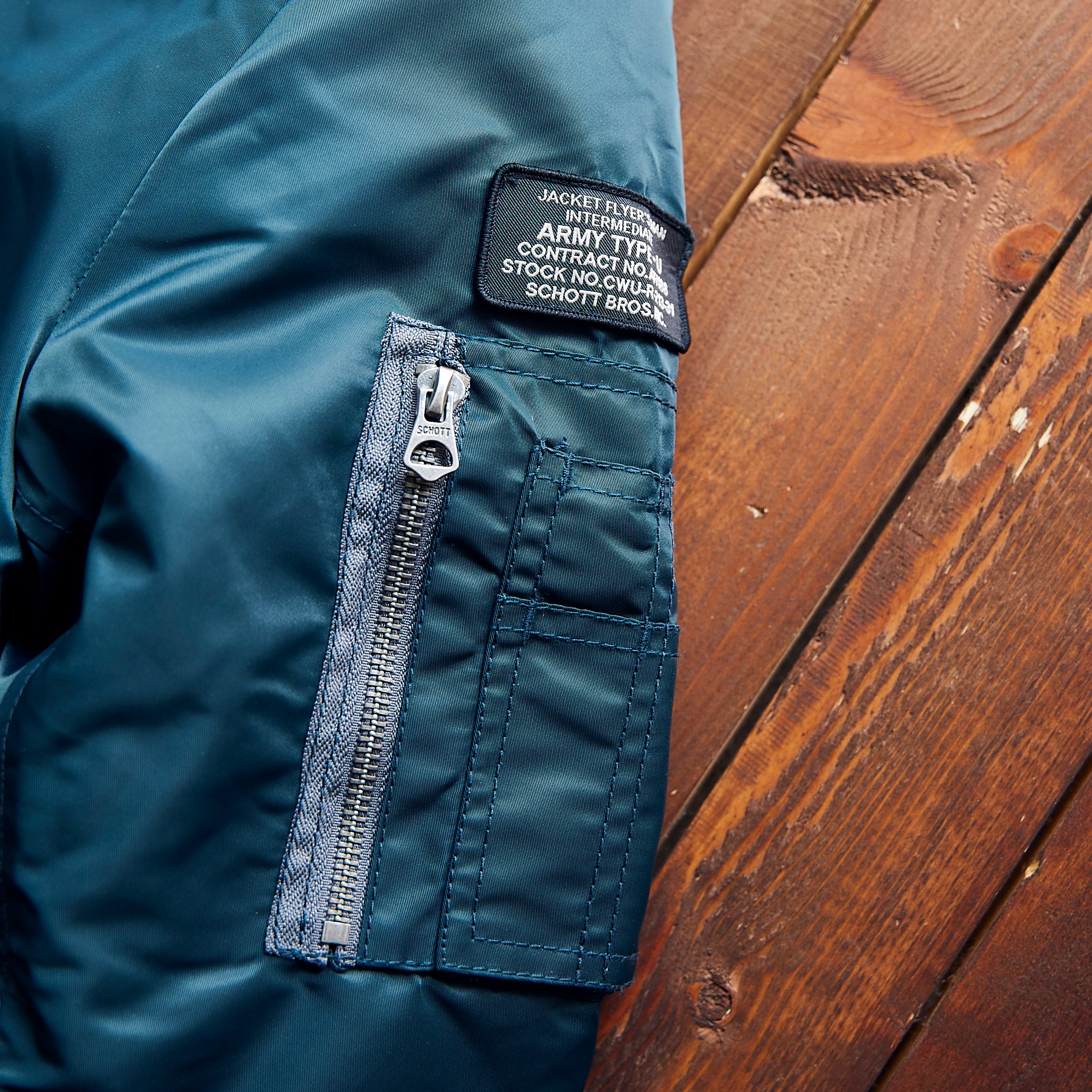 Schott nyc - flight jacket - petrol blue – Jake's Apparel