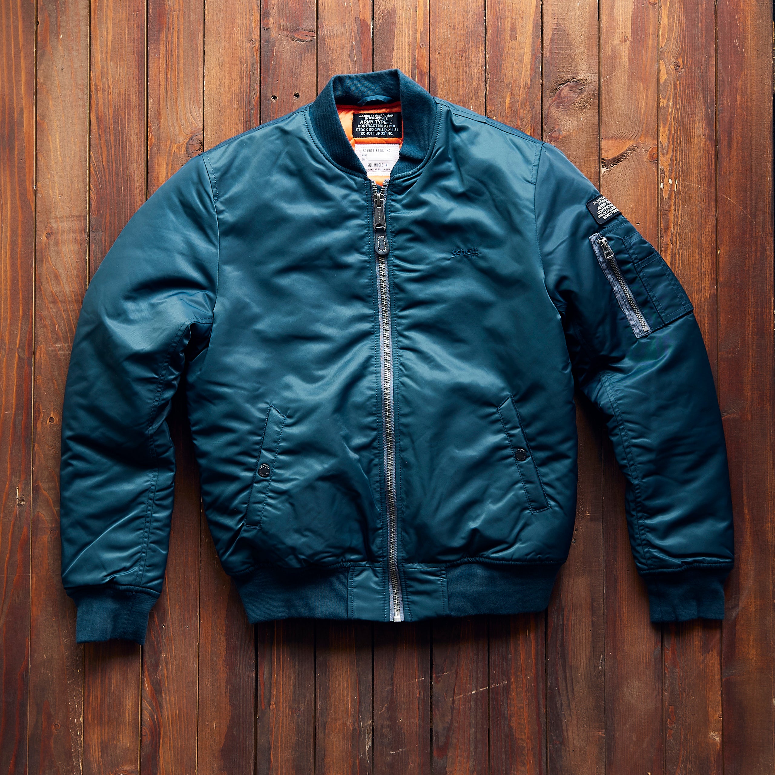 Schott nyc - flight jacket - petrol blue – Jake's Apparel Schott nyc - flight jacket - petrol blue – Jake's Apparel