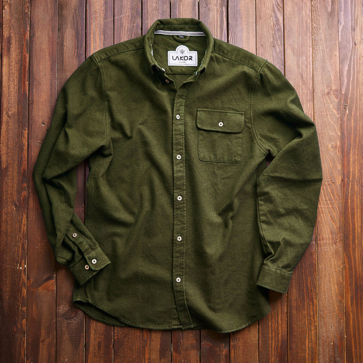 Lakor - moss shirt - bottle-green