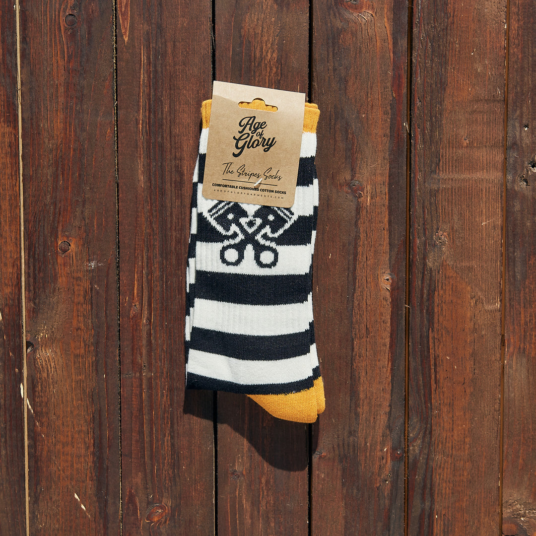 Age of glory - stripes sock - black/orange