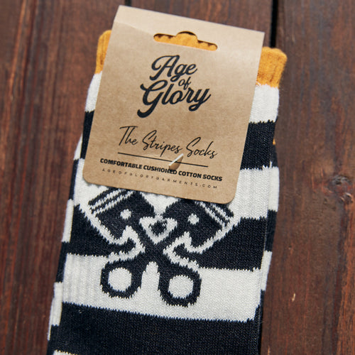 Age of Glory - Stripes Sock - Sort/Orange