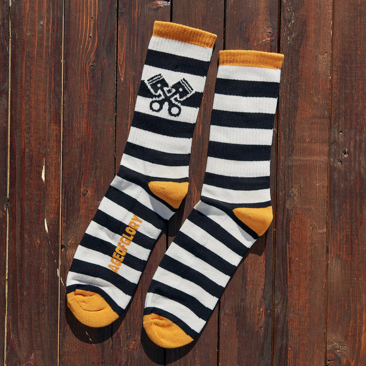 Age of glory - stripes sock - black/orange