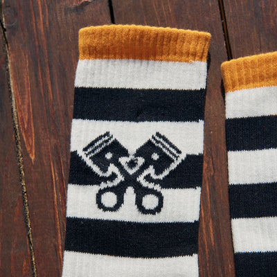 Age of Glory - Stripes Sock - Sort/Orange