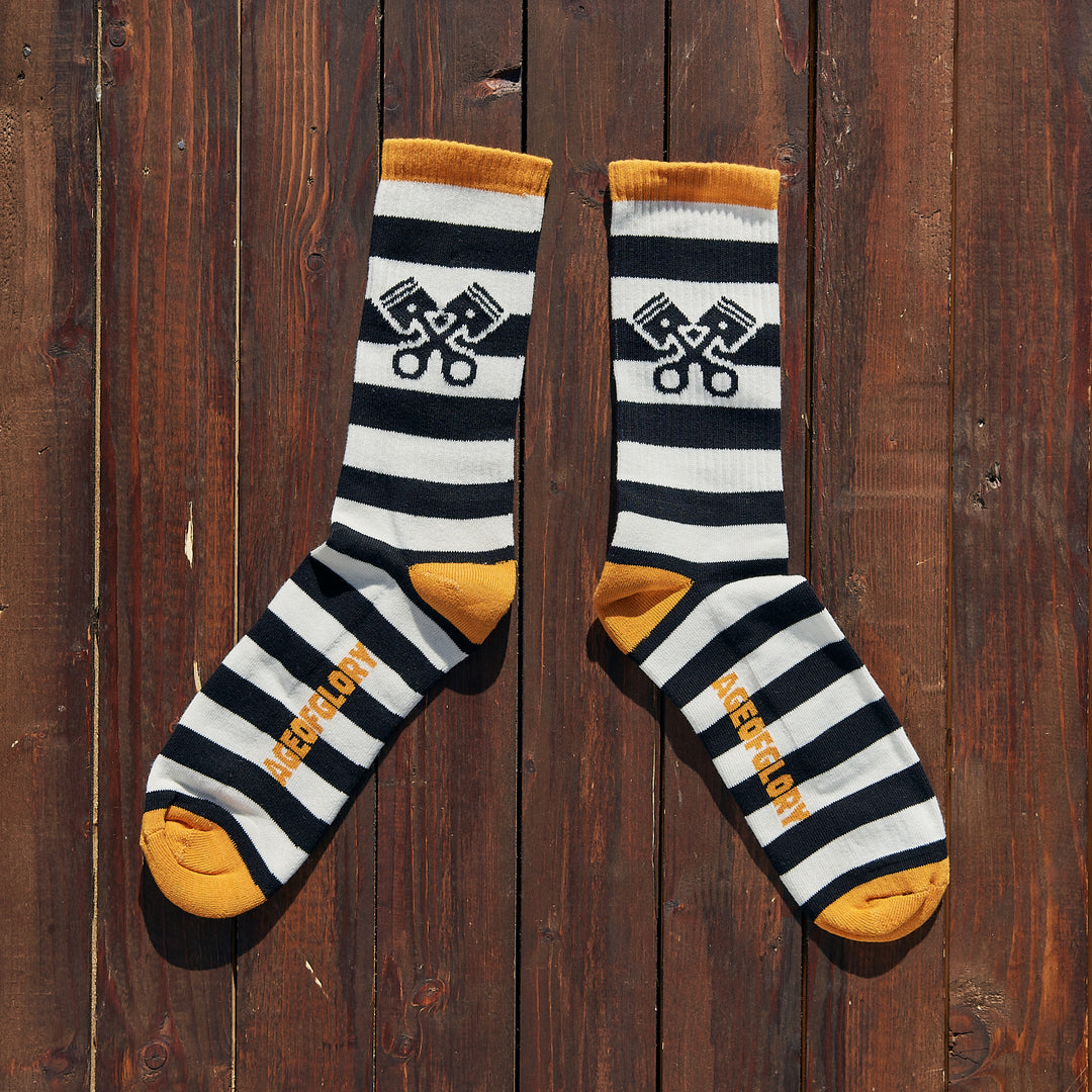 Age of glory - stripes sock - black/orange