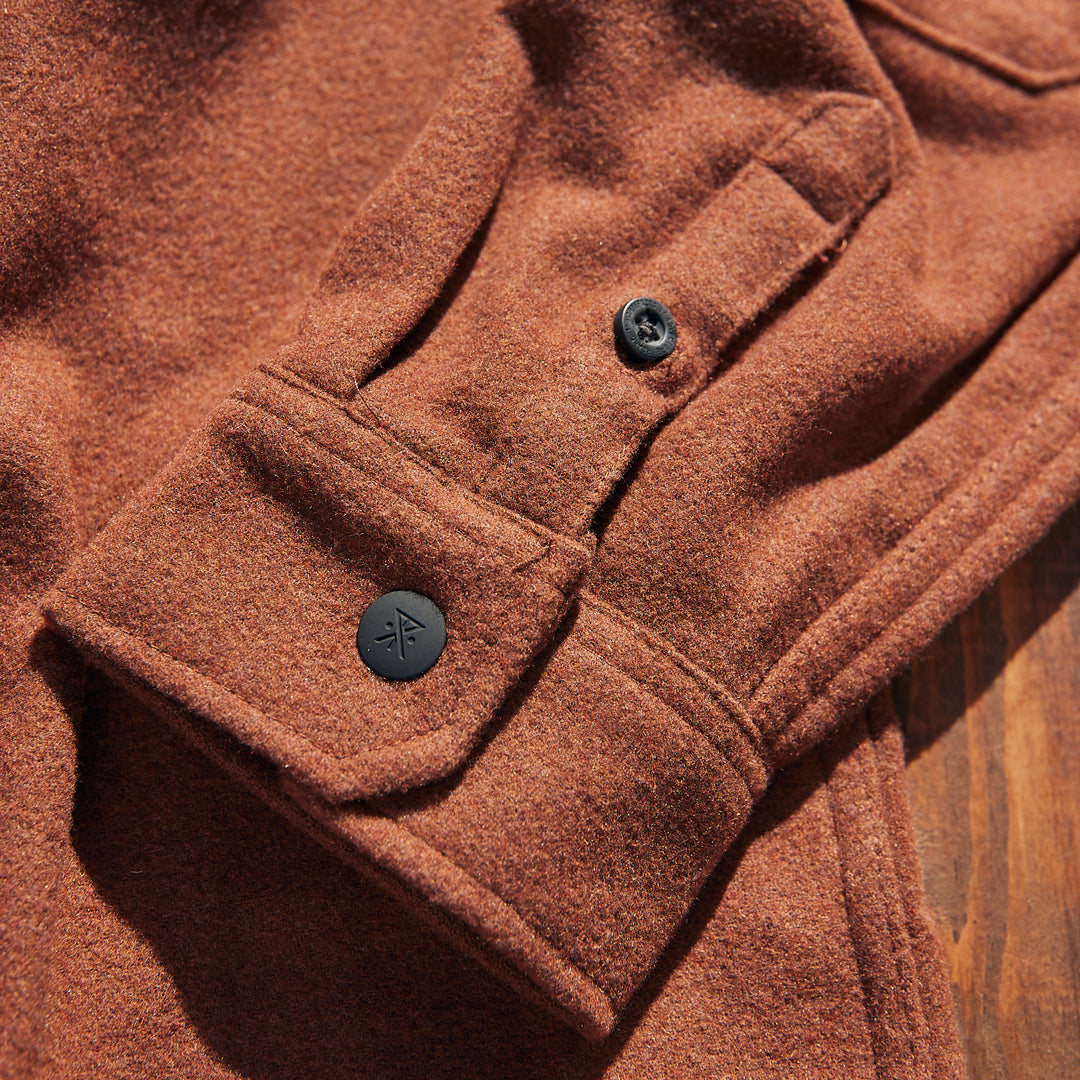 ROARK - Nordsman WOOL - Red wine OVERSHIRT