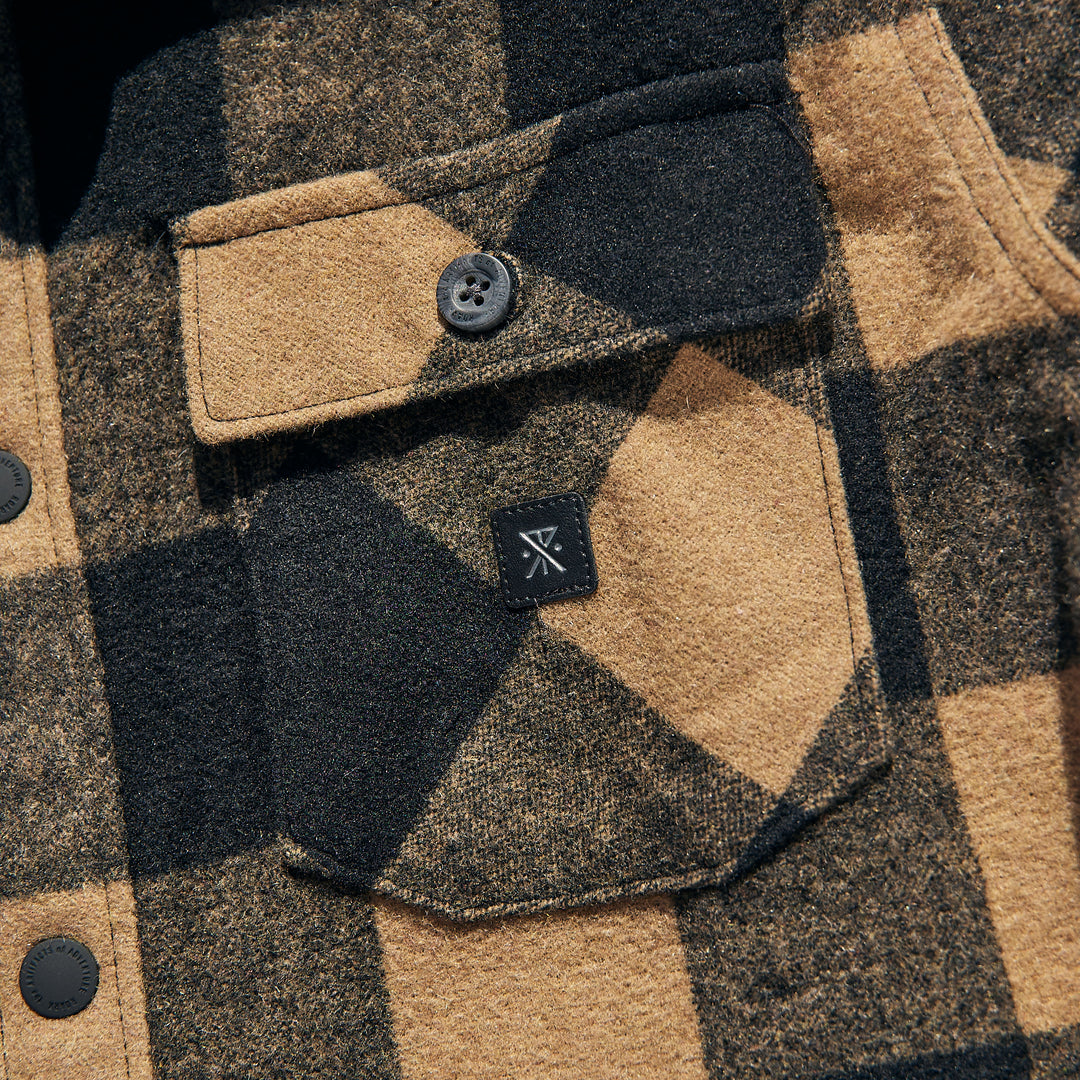 ROARK - NORDSMAN DARK KHAKI WOOL OVERSHIRT